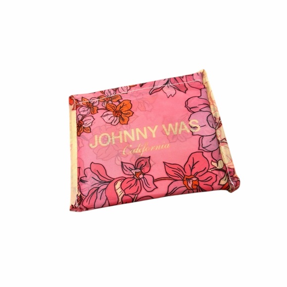 Johnny Was Reusable Nylon Shopping Tote in pink w/flowers. NEW - Picture 3 of 5